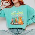 Easily Distracted By Cats And Books Book & Cat Lover Comfort Colors Sweatshirt Butter Easily Distracted By Cats And Books Book & Cat Lover Comfort Colors Sweatshirt Butter
