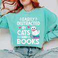 Easily Distracted By Cats And Books Cute Cat And Book Lovers Comfort Colors Sweatshirt Butter Easily Distracted By Cats And Books Cute Cat And Book Lovers Comfort Colors Sweatshirt Butter