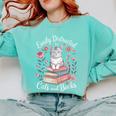 Easily Distracted By Cats And Books Reading Comfort Colors Sweatshirt Butter