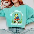 Easily Distracted By Frogs And Books Comfort Colors Sweatshirt Butter