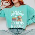 Easily Distracted By Goldens & Books Golden Retriever Dog Comfort Colors Sweatshirt Butter