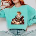 Elizabeth I Reading A Book Comfort Colors Sweatshirt Butter