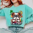 English Bulldog Reading a Book Dog Comfort Colors Sweatshirt Butter English Bulldog Reading a Book Dog Comfort Colors Sweatshirt Butter