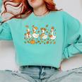 Fall Goose Reading Book Teacher Autumn Pumpkin Cozy Season Comfort Colors Sweatshirt Butter