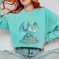 Fantasy Dragon Reading Magical Book Lover Halloween Vibes Comfort Colors Sweatshirt Butter