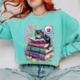 Fantasy Drama Tragedy Cute Cat Book Lover Readers Librarians Comfort Colors Sweatshirt Butter