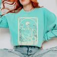 Floral The Reader Tarot Card Skeleton Reading Book Comfort Colors Sweatshirt Butter Floral The Reader Tarot Card Skeleton Reading Book Comfort Colors Sweatshirt Butter