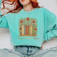 Flourish Dream Thrive Resist 84 67 Book Reading Nature Lover Comfort Colors Sweatshirt Butter