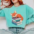 Fox Reading Book Pajama Sleep Comfort Colors Sweatshirt Butter