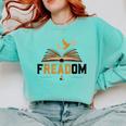 Freadom Anti Banned Books Lovers Reading Librarian Bookworm Comfort Colors Sweatshirt Butter