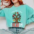 Freadom Tree Read Reading Librarian Book Across America Comfort Colors Sweatshirt Butter