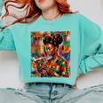 Geometric History Educated Women Reading Book Melanin Comfort Colors Sweatshirt Butter
