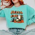 Ghost Library Reading Books Halloween Men Women Kids Comfort Colors Sweatshirt Butter Ghost Library Reading Books Halloween Men Women Kids Comfort Colors Sweatshirt Butter