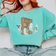 Ghosts Reading Books Teacher Halloween Librarian Book Lover Comfort Colors Sweatshirt Butter