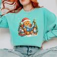 Gingerbread Reading Book Lovers Christmas Bookworm Librarian Comfort Colors Sweatshirt Butter