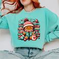 Gingerbread Reading Book Lovers Christmas Bookworm Librarian Premium Comfort Colors Sweatshirt Butter