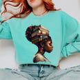 Girl Crown Of Books African Teacher Black History BHM Comfort Colors Sweatshirt Butter