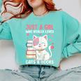 Girl Who Loves Cats And Books Cute Comfort Colors Sweatshirt Butter Girl Who Loves Cats And Books Cute Comfort Colors Sweatshirt Butter