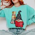 Gnome Read Reading Book Librarian Across America Women Kids Comfort Colors Sweatshirt Butter