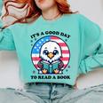 A Good Day To Read a Book Reading Eagle With American Flag Comfort Colors Sweatshirt Butter