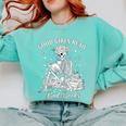 Good Girls Read Bad Books Skeleton Reading Book Halloween Comfort Colors Sweatshirt Butter Good Girls Read Bad Books Skeleton Reading Book Halloween Comfort Colors Sweatshirt Butter
