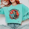 Grim Reaper Reads a Book Comfort Colors Sweatshirt Butter
