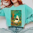 Groovy Ghost Reading Book Cat Halloween Ghost Teacher Comfort Colors Sweatshirt Butter Groovy Ghost Reading Book Cat Halloween Ghost Teacher Comfort Colors Sweatshirt Butter