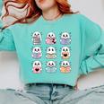 Halloween Ghosts Reading Books Pattern Spooky Kawaii Anime Comfort Colors Sweatshirt Butter