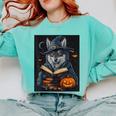 Halloween Girls Boys Cute Wolf Book Pumpkin Kids Halloween Comfort Colors Sweatshirt Butter Halloween Girls Boys Cute Wolf Book Pumpkin Kids Halloween Comfort Colors Sweatshirt Butter