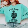 Halloween Skeleton Pun Book Lover Library Joke Comfort Colors Sweatshirt Butter