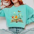Helping Little Minds Grow Floral Book Education SPED Teacher Comfort Colors Sweatshirt Butter