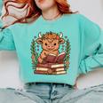 Highland Cow Reading Book Graphic Cow With Book Floral Comfort Colors Sweatshirt Butter Highland Cow Reading Book Graphic Cow With Book Floral Comfort Colors Sweatshirt Butter