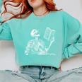 Hilarious Skeleton Holding a Book And Laughing Gothic Comfort Colors Sweatshirt Butter