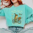 On My Way To Hoard Books And Cause Chaos Tom Foolery Frog Comfort Colors Sweatshirt Butter