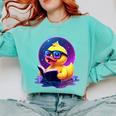 Humor Rubber Duck Reading Book Comfort Colors Sweatshirt Butter