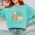 I'm Booked Tonight Cozy Floral Book Lover Graphic Comfort Colors Sweatshirt Butter