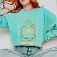 The Introvert Skeleton Tarot Card Coffee Book Lover Comfort Colors Sweatshirt Butter