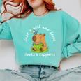 Just a Girl Who Loves Books And Capybaras Comfort Colors Sweatshirt Butter