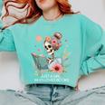 Just A Girl Who Loves Books Messy Bun Book Skeleton Bookworm Comfort Colors Sweatshirt Butter