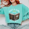 Just A Girl Who Loves Books Witchcraft Spell Book Halloween Comfort Colors Sweatshirt Butter