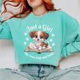 Just a Girl Who Loves Dogs And Books Cute Dog Comfort Colors Sweatshirt Butter