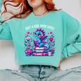 Just A Girl Who Loves Dragons And Books Cute Dragon Reading Premium Tri-Blend Comfort Colors Sweatshirt Butter