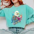 Kawaii Eagle Reads Book Reading Library Book Bookworm Comfort Colors Sweatshirt Butter