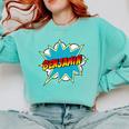 Kids Boys Benjamin Name Personalized Superhero Comic Book Comfort Colors Sweatshirt Butter
