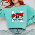 Kids Ka-Pow 2 Years Old Kids 2nd Birthday Comic Book Super Hero Comfort Colors Sweatshirt Butter