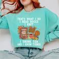 Knitting Reading Books Drinking Tea Knitter Knit Comfort Colors Sweatshirt Butter Knitting Reading Books Drinking Tea Knitter Knit Comfort Colors Sweatshirt Butter