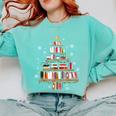 Library Books Christmas Tree Teacher Xmas Snowflake Comfort Colors Sweatshirt Butter Library Books Christmas Tree Teacher Xmas Snowflake Comfort Colors Sweatshirt Butter