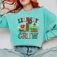 Library Crew Book Lovers Reader Teacher Librarian Christmas Comfort Colors Sweatshirt Butter