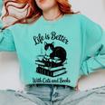 Life Is Better With Cats & Books Tuxedo Cat Mom Women Comfort Colors Sweatshirt Butter Life Is Better With Cats & Books Tuxedo Cat Mom Women Comfort Colors Sweatshirt Butter