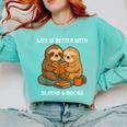 Life Is Better With Sloths And Books Cute Sloth Lover Comfort Colors Sweatshirt Butter Life Is Better With Sloths And Books Cute Sloth Lover Comfort Colors Sweatshirt Butter